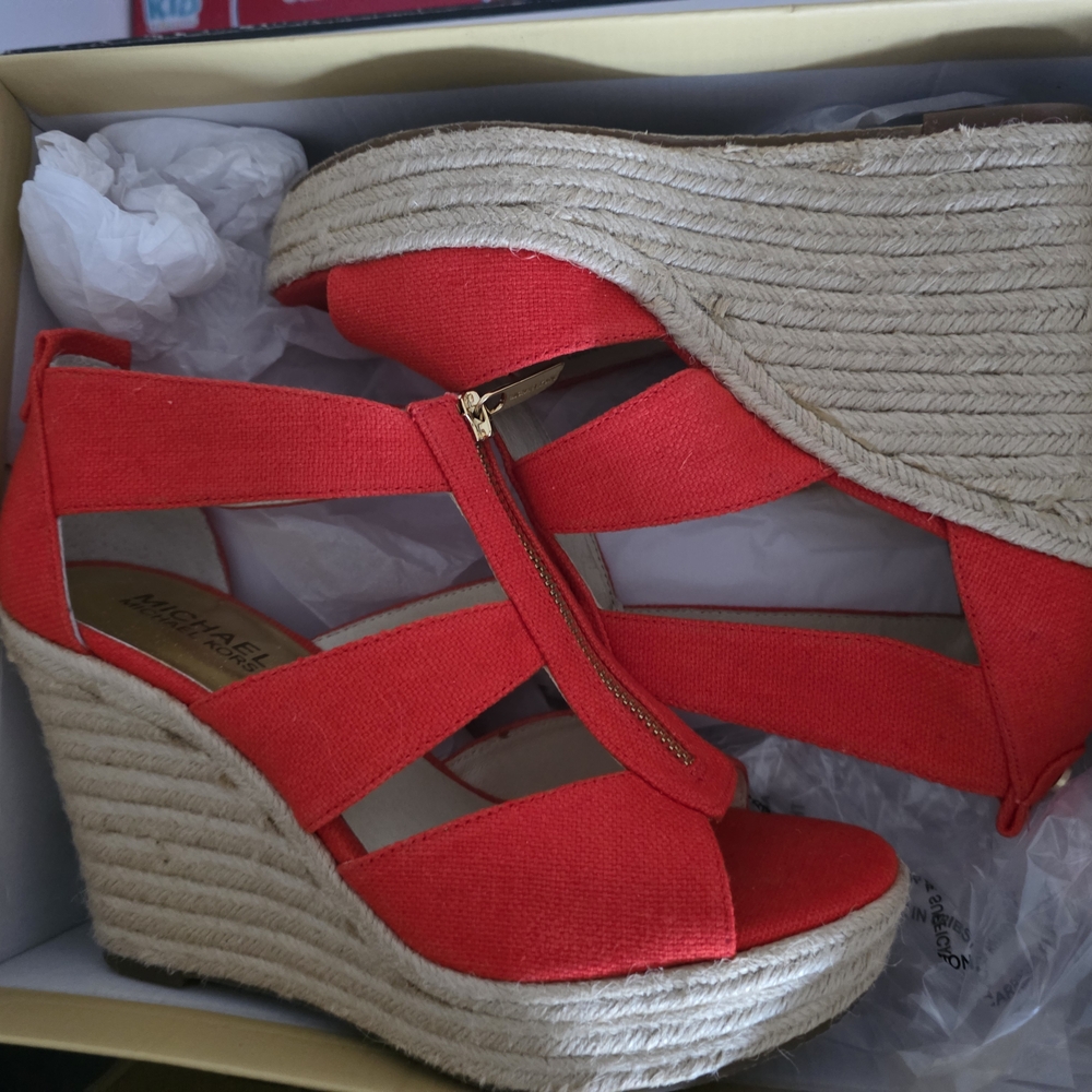 Women's Red Wedge Sandals